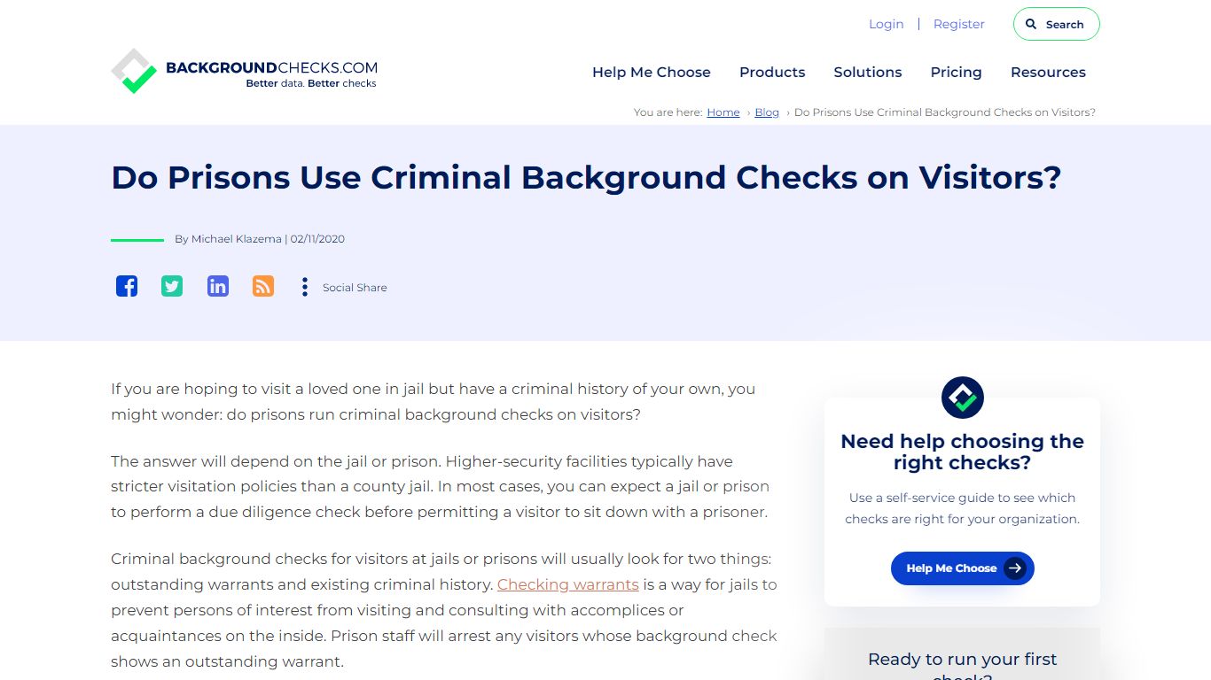 Do Prisons Run Criminal Background Checks Before Visitation?